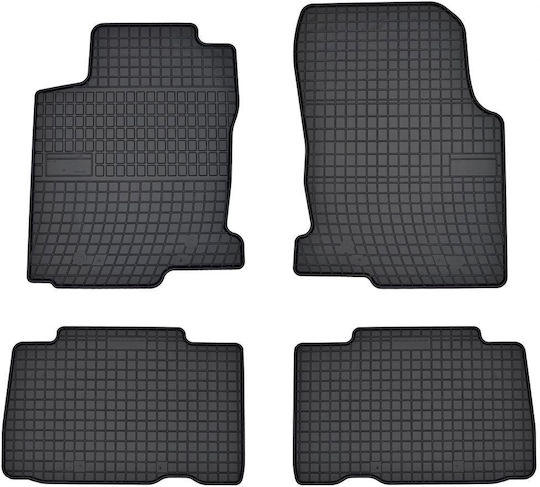 Refref Set of Front and Rear Mats 4pcs Tray Type for Toyota Lexus 2014+ Black