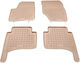 Sahler Satz Vorder- und Hintermatten Wannenartig 4Stück aus Gummi für Volkswagen Touareg Porsche Cayenne 2002-2010 Beige