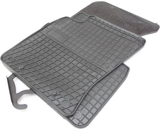 Refref Set of Front and Rear Mats 4pcs Tray Type for Audi A8 2002-2010 Black