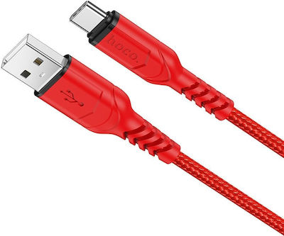 USB 2.0 Cable USB-C male - USB-A Κόκκινο 1m (HOC-X59C-R)