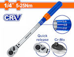 Wadfow Torque Wrench 1/4" 5-25 Nm 23.8cm