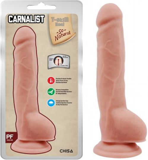 Chisa Novelties Carnalist Реалистично дилдо с Топки и Вендуза Телесен 23.5см