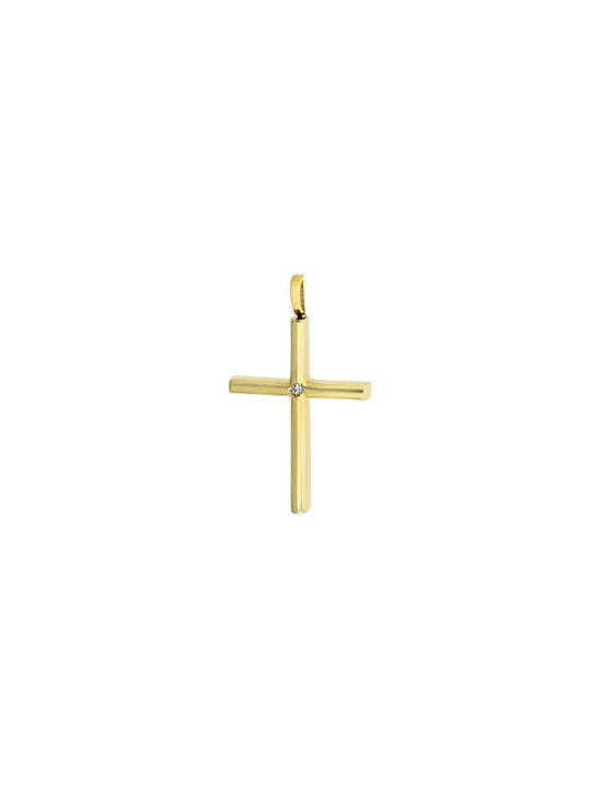 Damen Gold Kreuz 14K Beidseitig