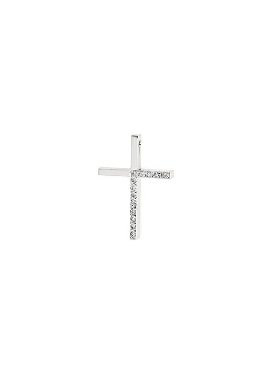 Women's White Gold Cross 18K