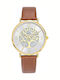 Gocomma Women's Watch with Brown Leather Strap
