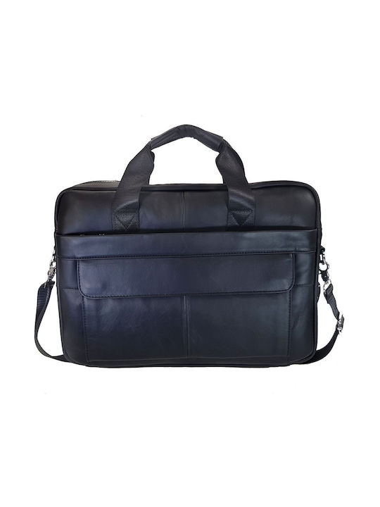 AC Leather Men's Briefcase Black