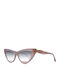 Ana Hickmann Damen Sonnenbrille mit Rosa Kunststoff Gestell und Gray Verlaufsfarbe Linse