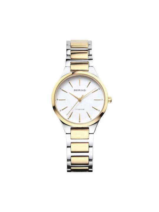 Bering Time Watch with Gold Metal Bracelet