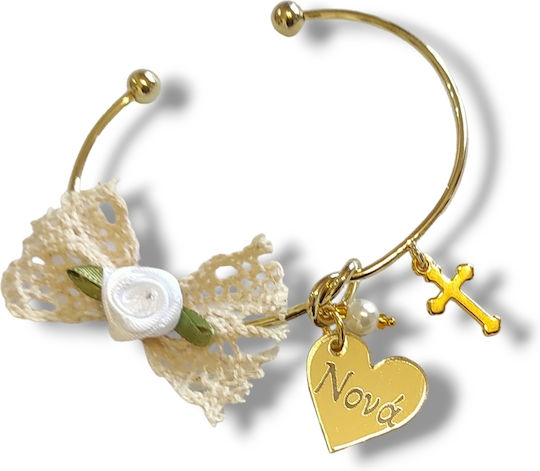 The Art of Beading Christening Charm Handcuff Metal White 1 Piece