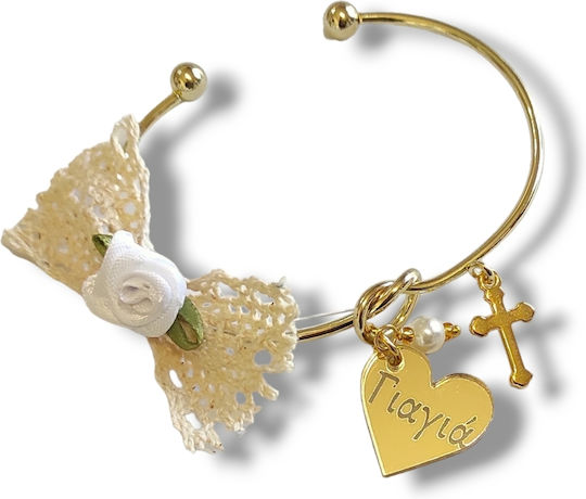 The Art of Beading Christening Charm Handcuff Metal White 1 Pieces