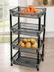 TnS Kitchen Rack Plastic 4 Tiers Black 36x27x70cm