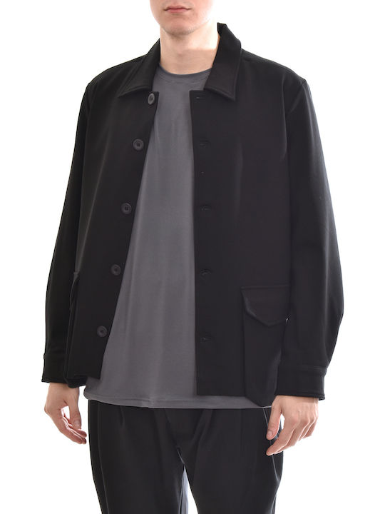 Дълъг Ръкав Overshirt Широка Кройка Черен