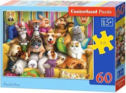 Kids Puzzle Playful Pets for 5++ Years 60pcs Castorland