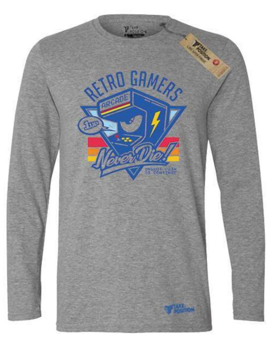 Takeposition Retro Gamers Never Die Bluse Weiß ...