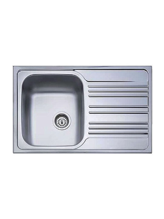 Donau DE 172 225-172DE06#IN Drop-In Sink Inox Matte W78xD50cm Silver