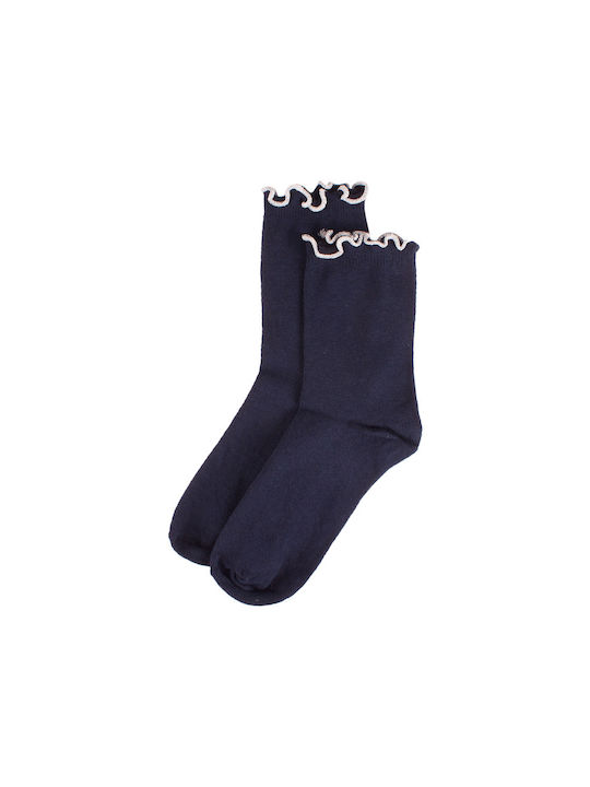 Pamela Women's Solid Color Socks Blue