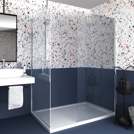 Orabella Serena Duschwand für Dusche mit Schieben Tür 60x200cm Sauberes Glas