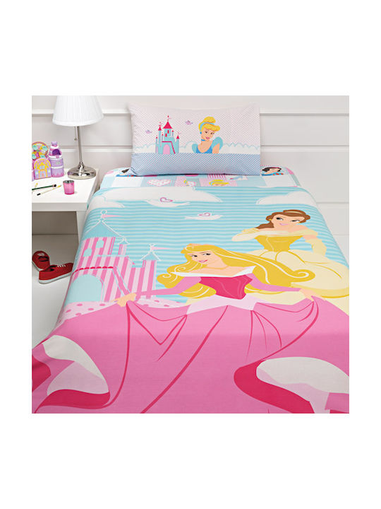 Palamaiki Παιδικό Κουβερλί Μονό Princess Ροζ 170x240εκ.