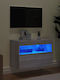 TV-Ständer Grau Sonoma M60xP30xH40cm