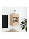 Wall Living Room Display Cabinet made of Particleboard with Glass & Lighting Sonoma Oak 40x30x60.5cm