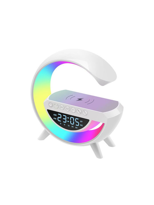 BT-3401 Tabletop Digital Clock with Radio & Wireless Charging White 46938470