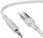Hoco UPA27 Împletit USB 2.0 Cablu USB-C bărbătesc - 3,5 mm de sex masculin Gri 1.2m