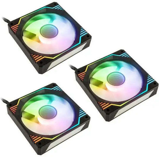 Kolink Umbra X Case Fan 120mm (1600rpm / 61cfm) with ARGB Lighting and 3-Pin / 4-Pin PWM Connection 3pcs