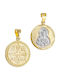Papoulidis Jewellery Висулка Детски Талисман Двустранен с Дева Мария от Злато 14K FY224