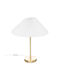 A-s Metal Table Lamp for Socket E27 with White Shade and Gold Base