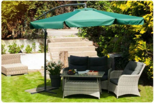 Hängender Rundschreiben Aluminium Garten- und Terrassen-Sonnenschirm Grün Φ3m