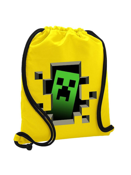 Koupakoupa Minecraft Creeper Παιδική Τσάντα Πουγκί Κίτρινη