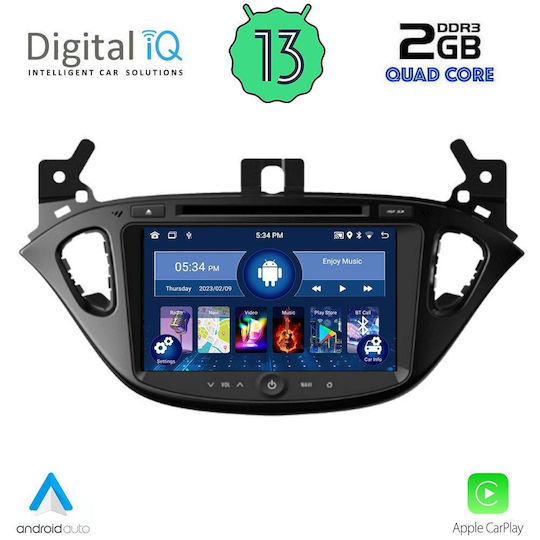 Digital IQ Ηχοσύστημα Αυτοκινήτου για Opel Adam 2014-2022 (Bluetooth/USB/WiFi/GPS/Apple-Carplay/Android-Auto) με Οθόνη Αφής 8"