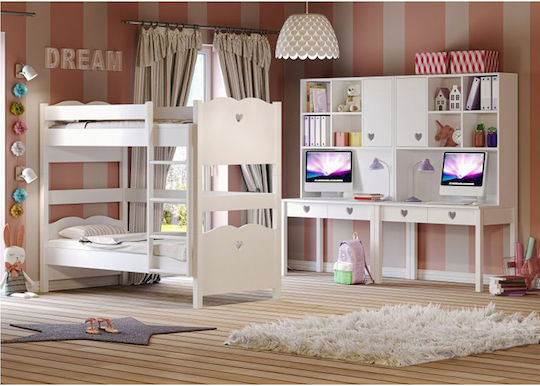 Kids Bedroom Set White 4 Pieces