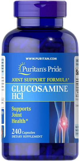 Puritan's Pride Глюкозамин HCI 1000mg Специална Хранителна Добавка за Здравето на Стави и Кости 240 Капсули