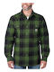 Long-sleeved Flannel Shirt in Wide Line Checked chive