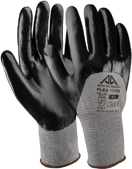 Active Gear Flex F3228 Αδιάβροχα Γάντια Εργασίας Μαύρα Πολυεστέρα
