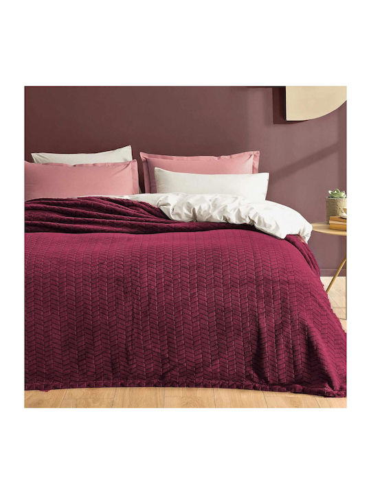 Linea Home Blanket Fleece Single 150x200cm. Bordeaux