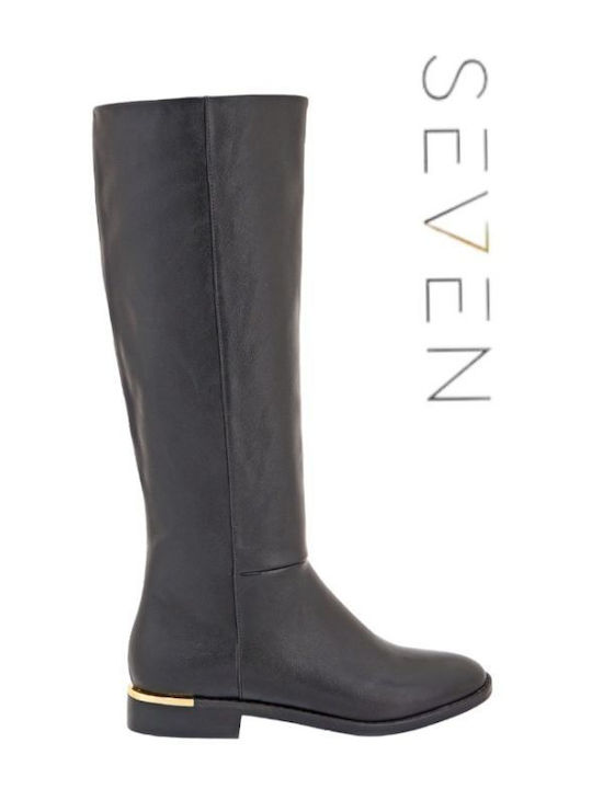 Seven Riding Boots with Zipper Black