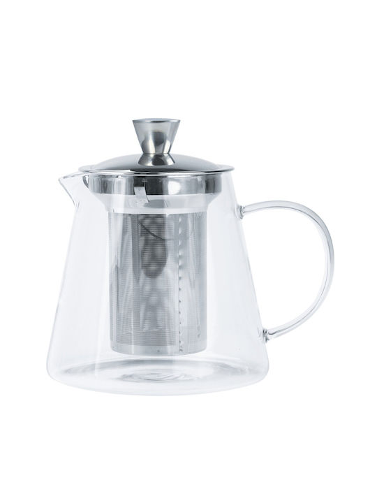 Cristel Ceainic cu Filtru Sticlă Transparent 800ml