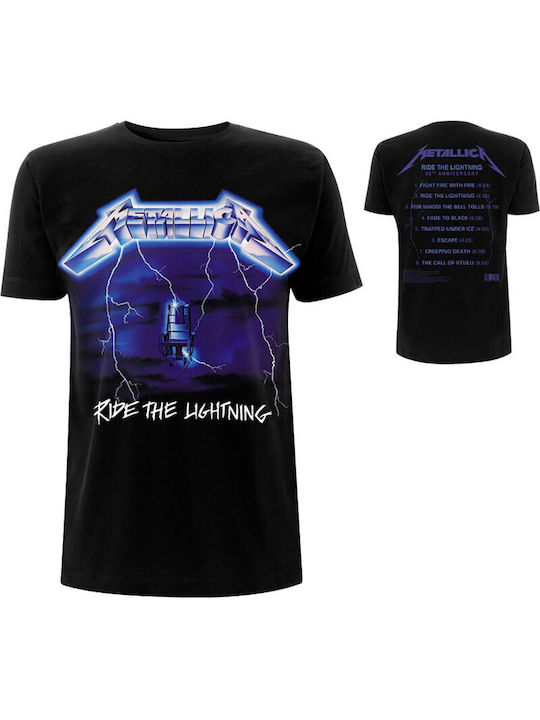 Rock Off T-shirt Metallica Schwarz Baumwolle