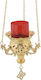 IconsGR Church Hanging Oil Lamp Metallic Gold plated Bronze 9699G