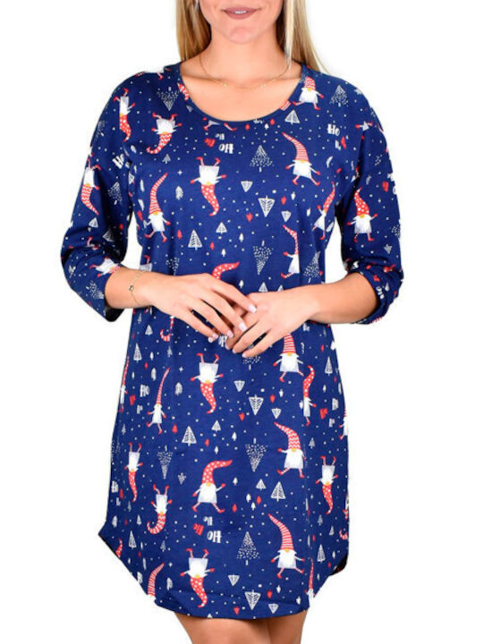 Taro Winter Women's Nightdress Navy Blue