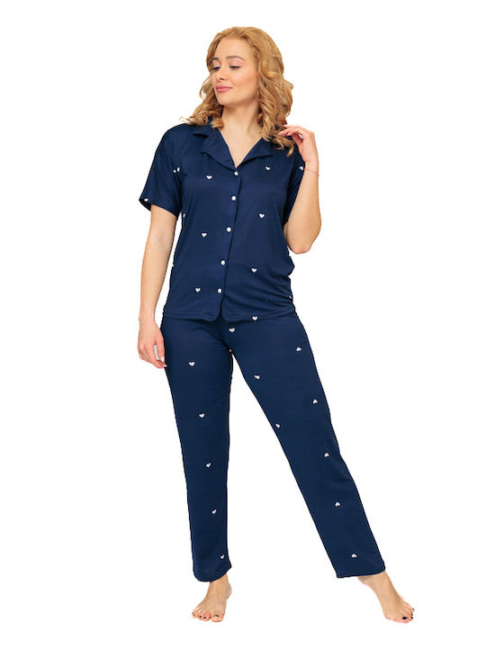 VIolet Pentru Femei Bluză Pijamale Blue