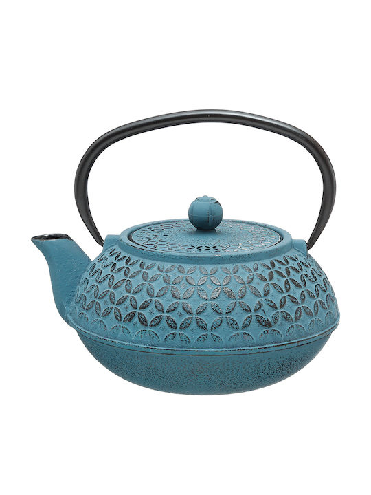 Flower Teekanne Gusseisen Blau 1000ml