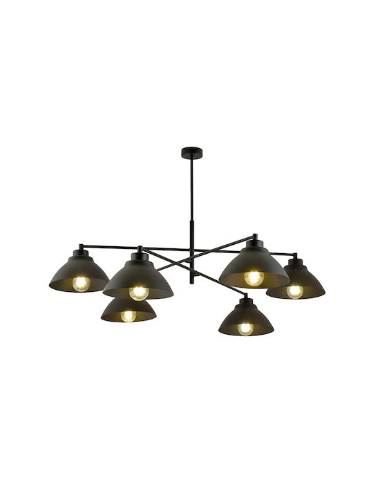 Emibig Pendant Chandelier for 6 Bulbs E27 Black