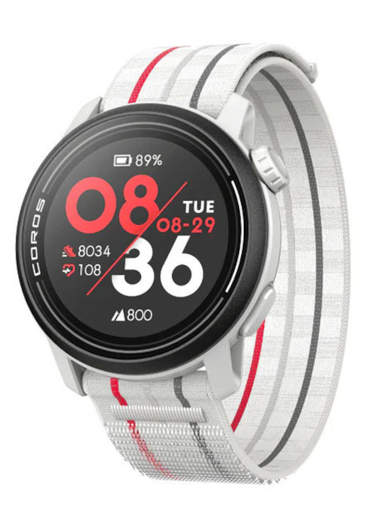 Coros Pace 3 Smartwatch με Παλμογράφο (Nylon - Άσπρο)