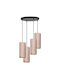 Emibig Pendant Chandelier for 4 Bulbs E27 Pink