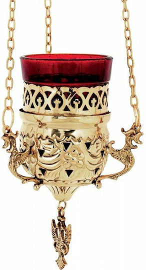 IconsGR Church Hanging Oil Lamp Metallic Bronze 689B