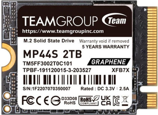 TeamGroup MP44S SSD 2TB M.2 NVMe PCI Express 4.0 TM5FF3002T0C101