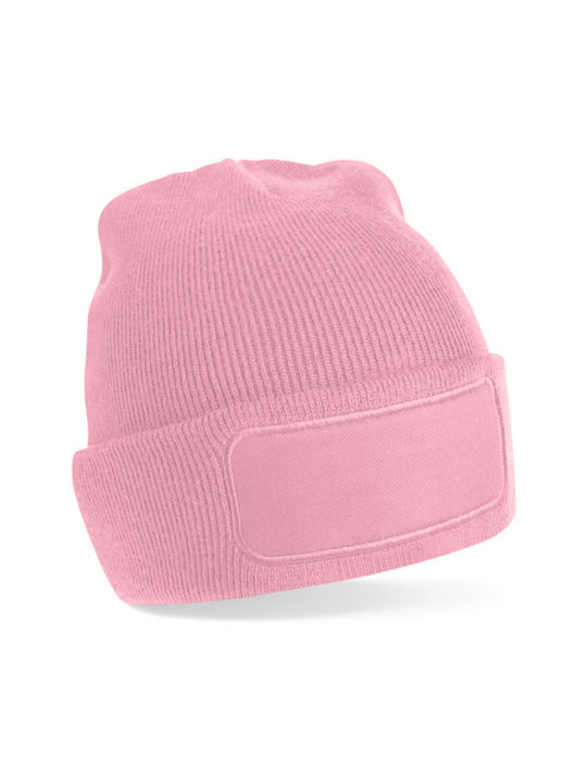 Beechfield Beanie Unisex Σκούφος Πλεκτός σε Ροζ χρώμα